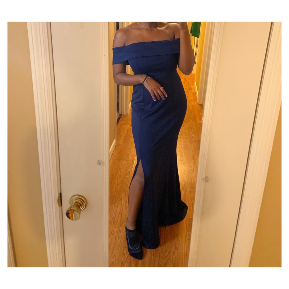 Navy Blue Full Length Formal Gown